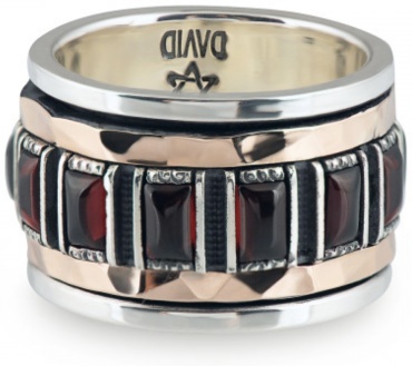 DAVID R3805GR размер 20.5 вес 15 г серебро, золото, гранат