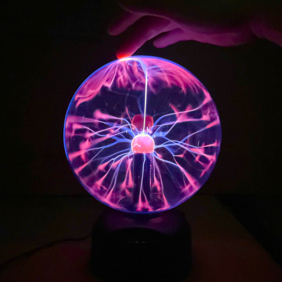 Декоративный светильник настольный Plasma ball GiftoMania4U Тесла, разноцветный
