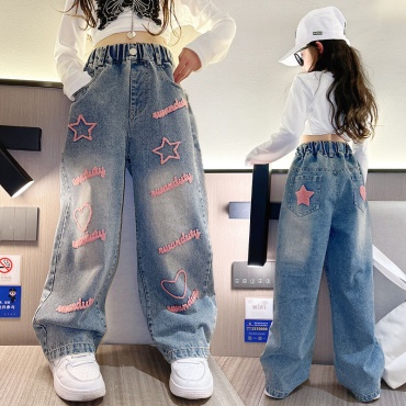 Джинсы прямые Fashion голубой