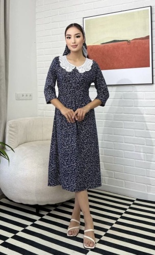 Хлопковый халат Tommiris Home Wear черный, белый
