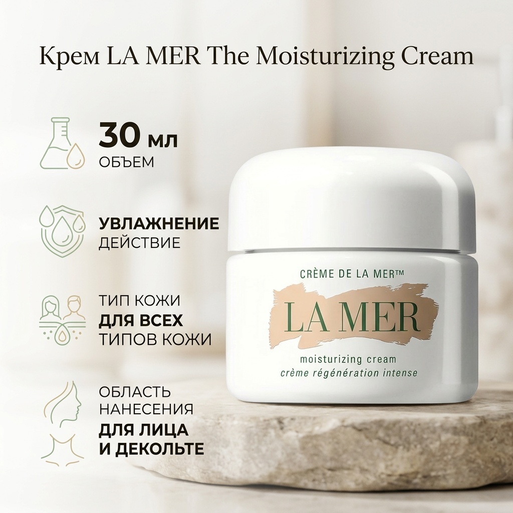 LA MER крем The Moisturizing Cream для зоны декольте, для лица 30 мл