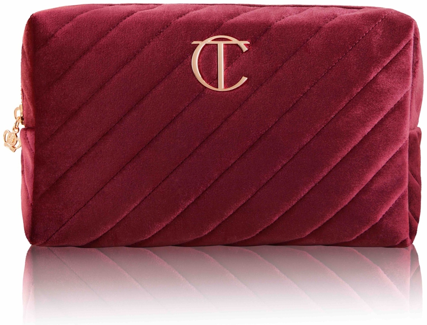 Charlotte Tilbury косметичка бархат бордовый 6X10 см