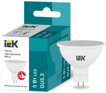 IEK 5W GU5.3, светодиодная, нейтральный белый