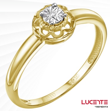 Lucente Бриллианты Якутии RIN-LU-585-314385-16 размер 16 вес 1.28 г золото, бриллиант