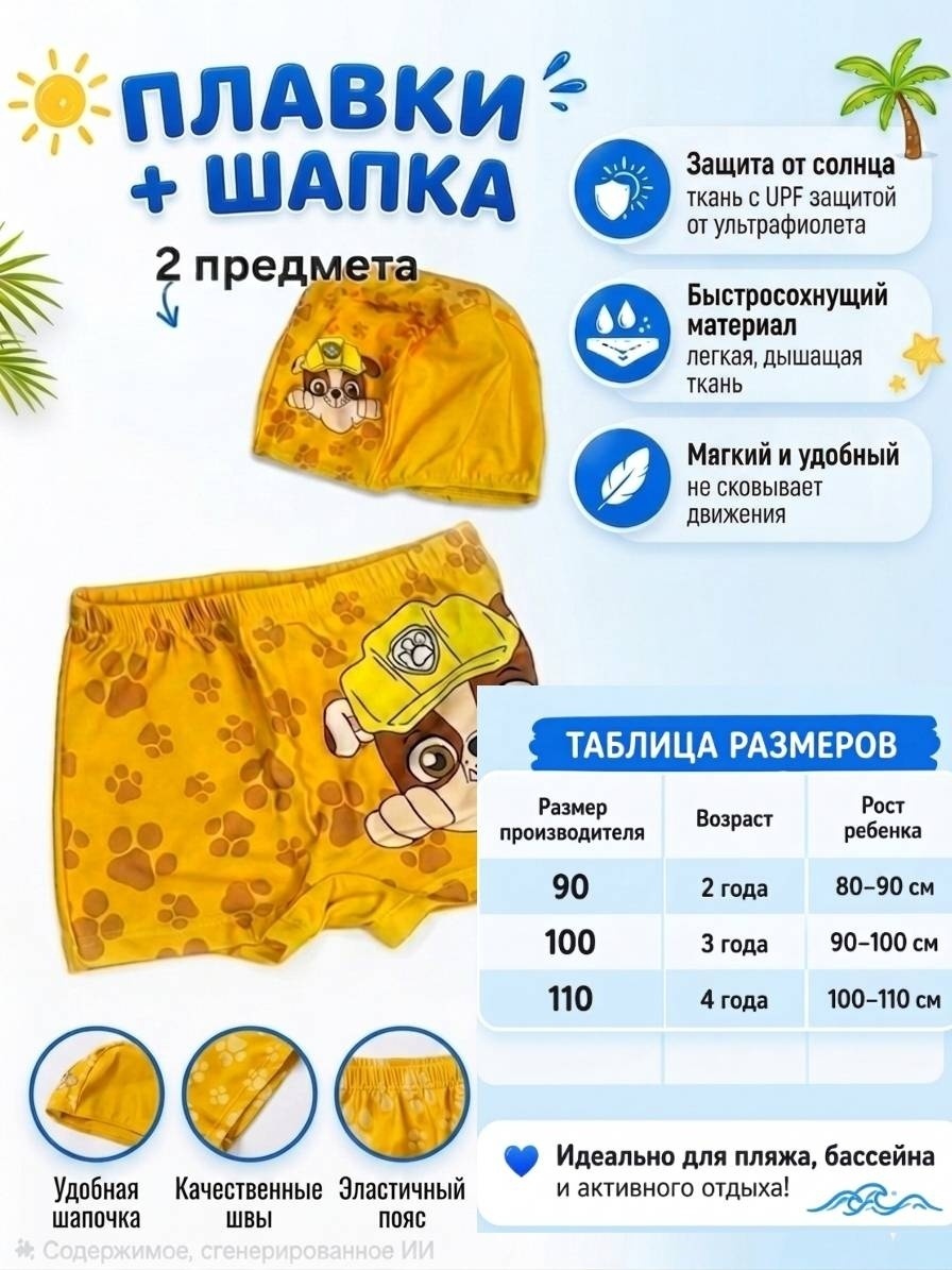 Плавки желтый