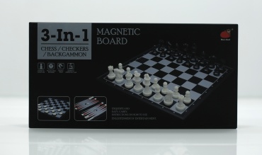 Шахматы,нарды и шашки 3 в 1 пластик, магнит 30x30 см