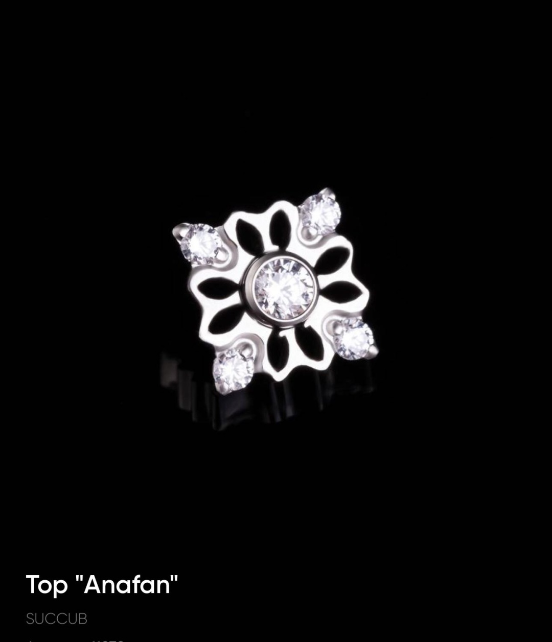 Лабрет Succub Jewellery титановый сплав, цирконий, 14G