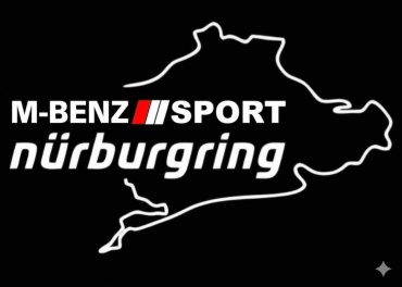 NAKLEY_VINIL. Наклейка Mercedes-Benz Nurburgring. Мерседес-Бенз. Белая 15×10см
