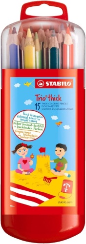 Цветной карандаш STABILO форма трехгранная 15 шт