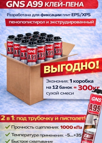 GNS клей-пена A99, 750 мл 12 шт