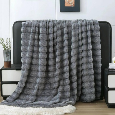 Плед Golden House Gap980 200х220 см, искусственный мех, велюр, серый