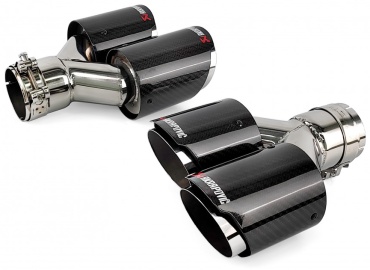 Насадка на глушитель Akrapovic style с карбоном двойная пара 63х190 мм (глянец)