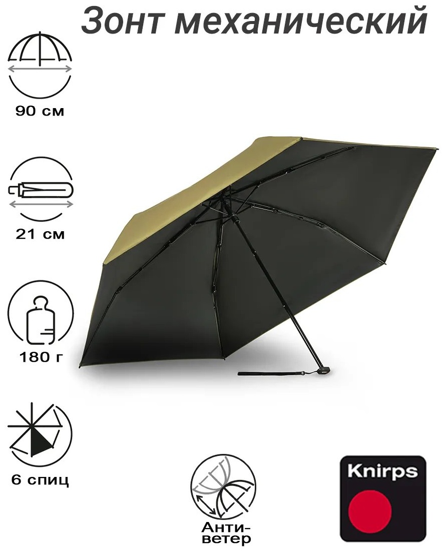 Складной зонт KNIRPS механика черный