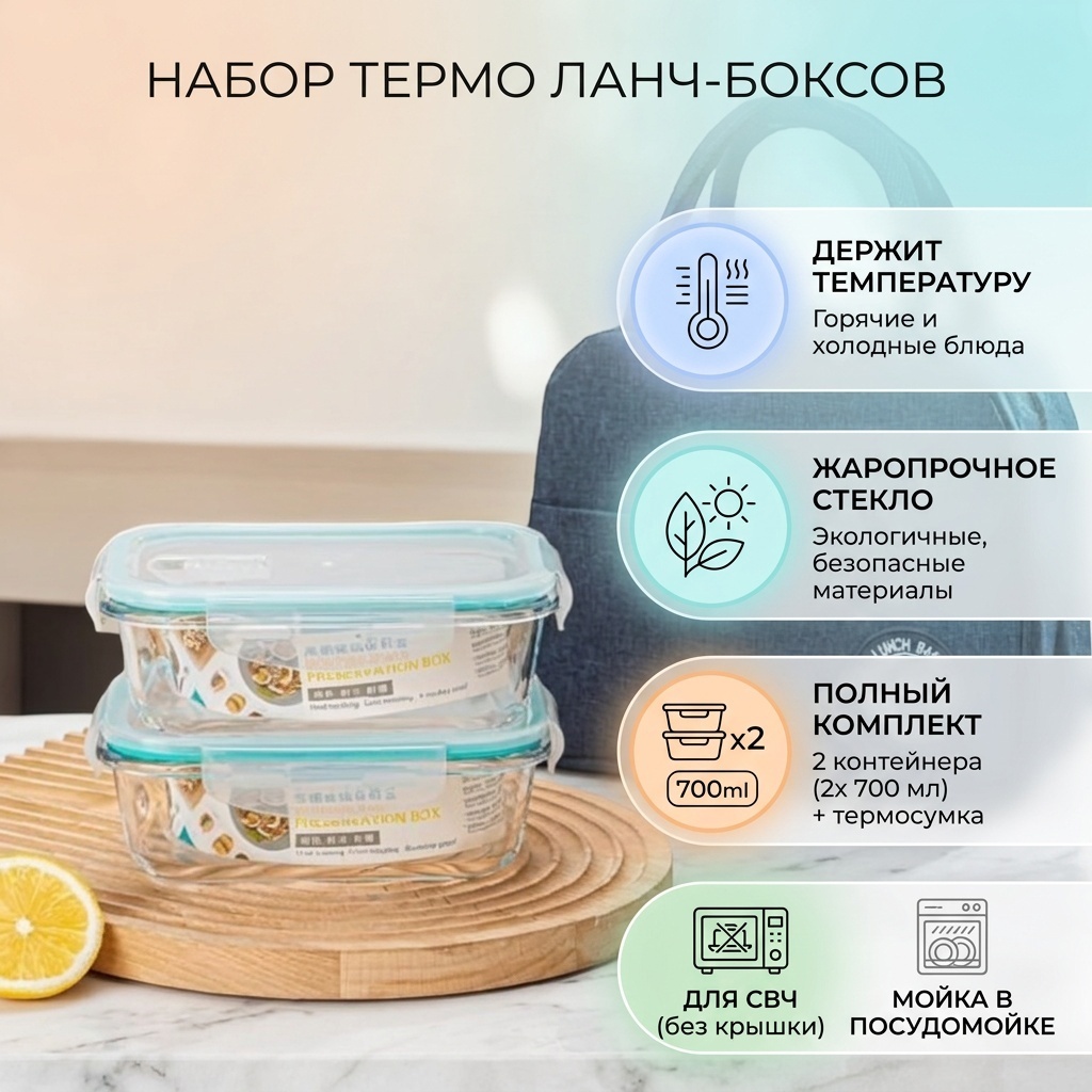 Термо ланч-бокс 30393952_272261479 3 шт, стекло