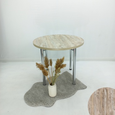 Обеденный стол MEBEL STYLE GROUP 2, 90х90x75 см, ЛДСП, коричневый, серебряный