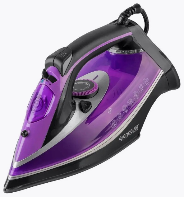 Утюг ENDEVER Delta-222 черный, фиолетовый