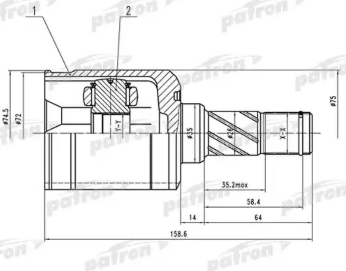 PATRON шрус внутренний PCV1530