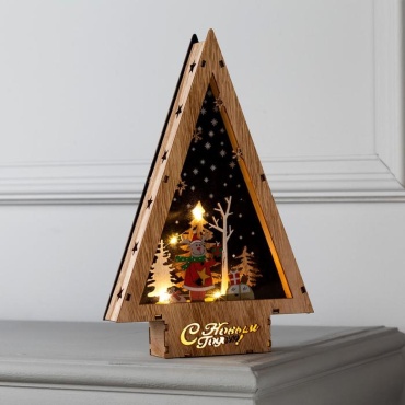 Luazon Lighting Светодиодная фигура «Новогодний олень» 19  30  4.5 см, дерево, батарейки АААх2 (не в комплекте), свечение теплое белое 4.5 см