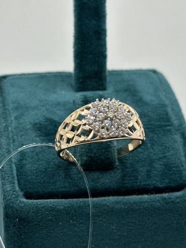 Кольцо Золото 585-золото_1537 размер 19.5 вес 1.9 г золото, фианит