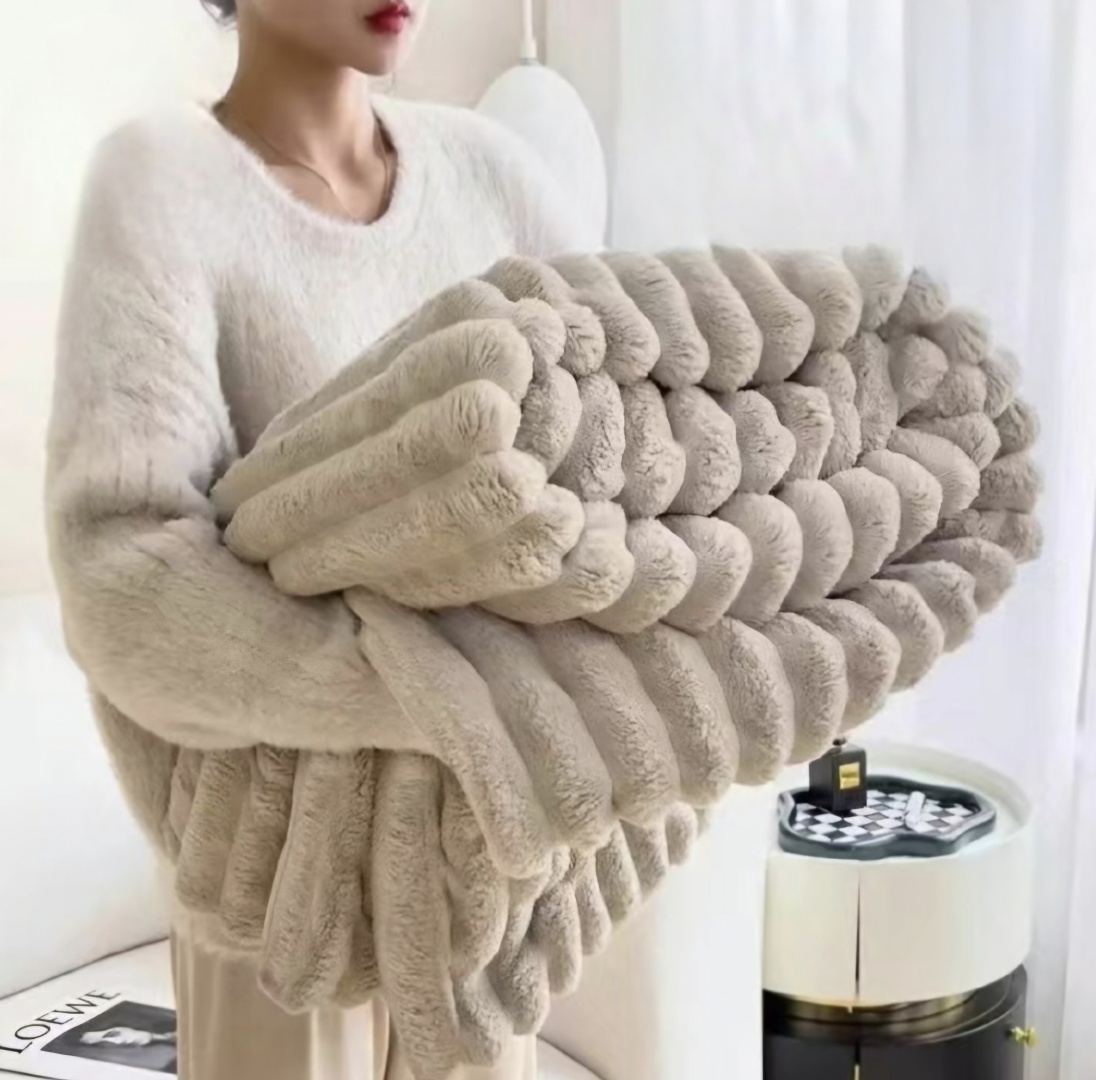 Плед Latte 180х200 см, велсофт, кофейный