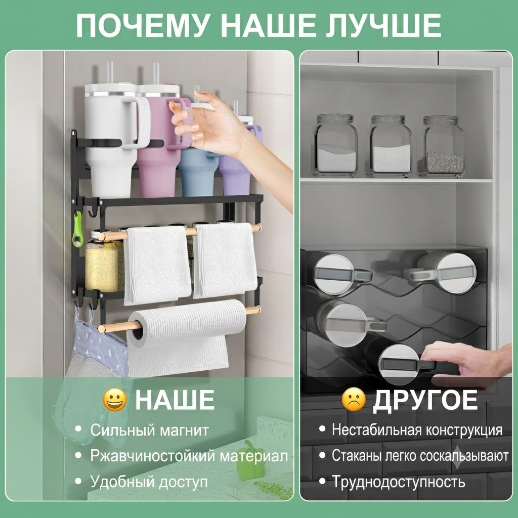 Держатель кухонный 44x11.5 см чугун, 1 шт