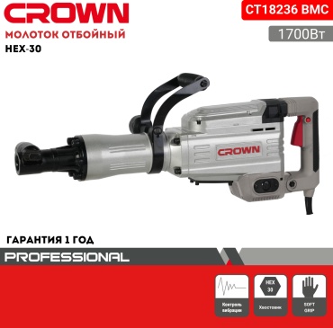 Отбойный молоток CROWN CT18236 SDS-Max