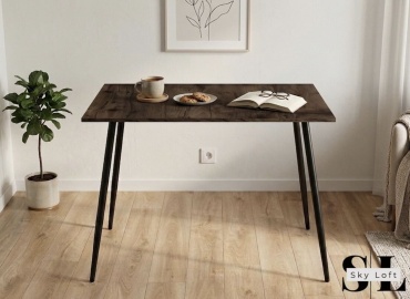 Обеденный стол Sky Loft Slim, 110х60x73 см, ЛДСП, черный, темно-коричневый
