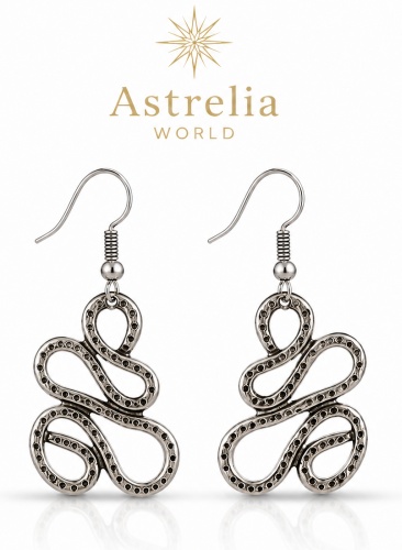 Серьги Astrelia World мельхиор, без вставок