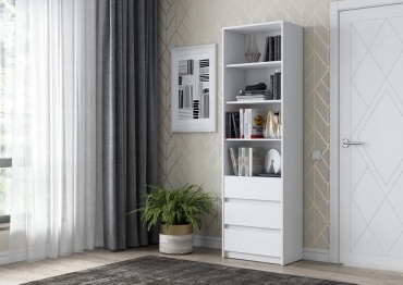 Стеллаж напольный Aiba Mebel Интерьер, 60x35x200 см, белый