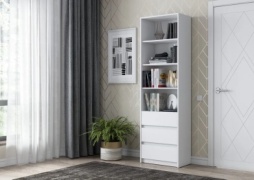 Стеллаж напольный Интерьер, 60x35x200 см, белый