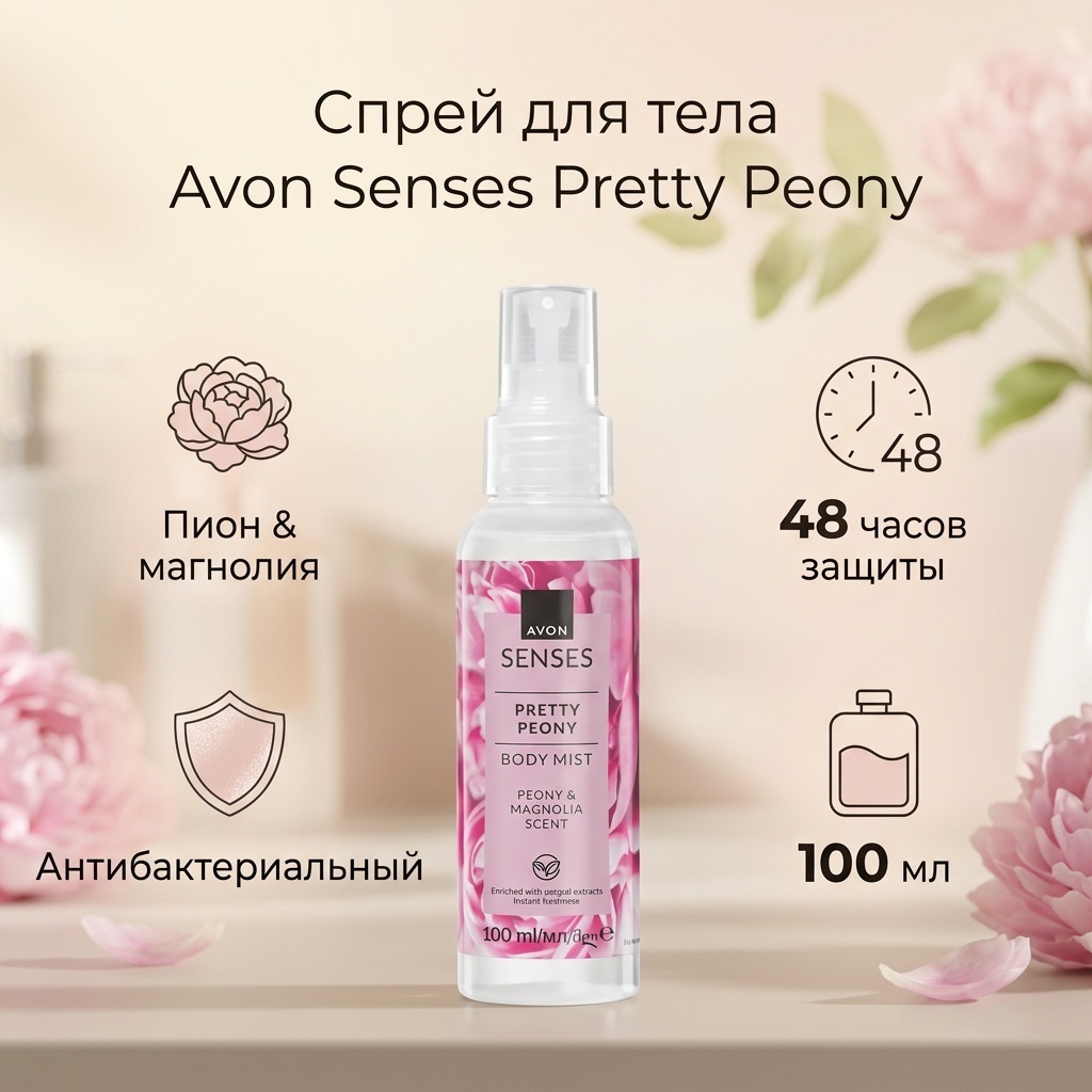 Avon Avon Senses Celestial Bloom Body Mist Peon and Magnolia дезодорант-антиперспирант для женщин 100 мл