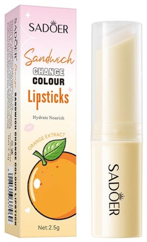 SADOER Увлажняющая помада с регулируемой температурой помада Orange Sandwich Temperature-Adjustable Moisturizing Lipstick