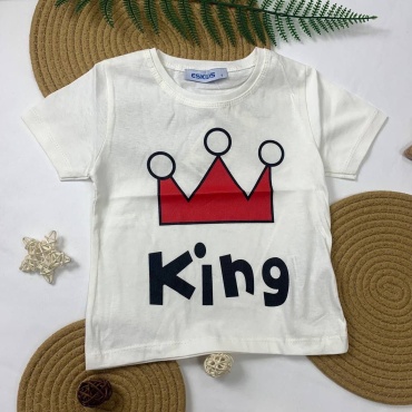Футболка Ahtan brand Корона и надпись King белый