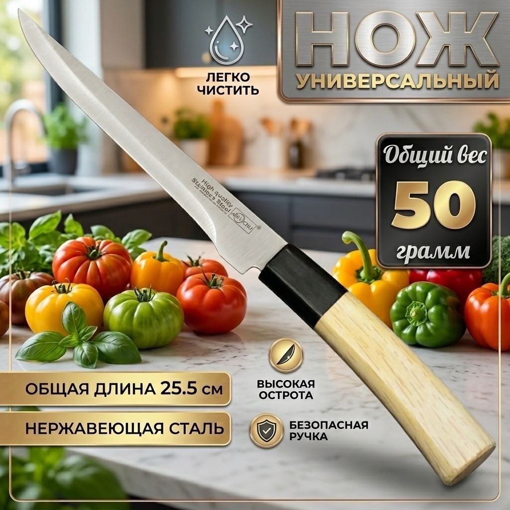 Нож универсальный StatiX, лезвие: нержавеющая сталь 1 шт