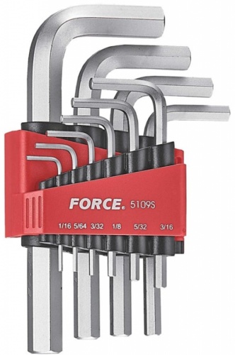 Шестигранный ключ Г-образный Force арт.5109S, 9 шт