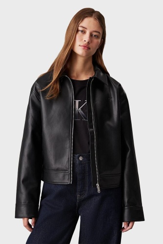 Кожаная куртка Calvin Klein Jeans черный