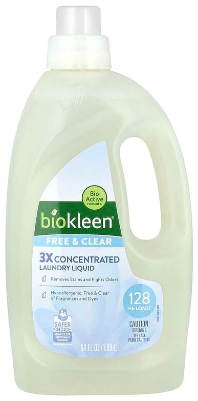 Biokleen Free & Clear, жидкое средство для стирки, без запаха, 1,89 л 1.89 л