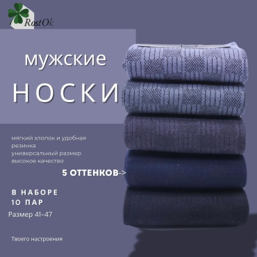 Носки RostOk 10 пар мультиколор 41-47