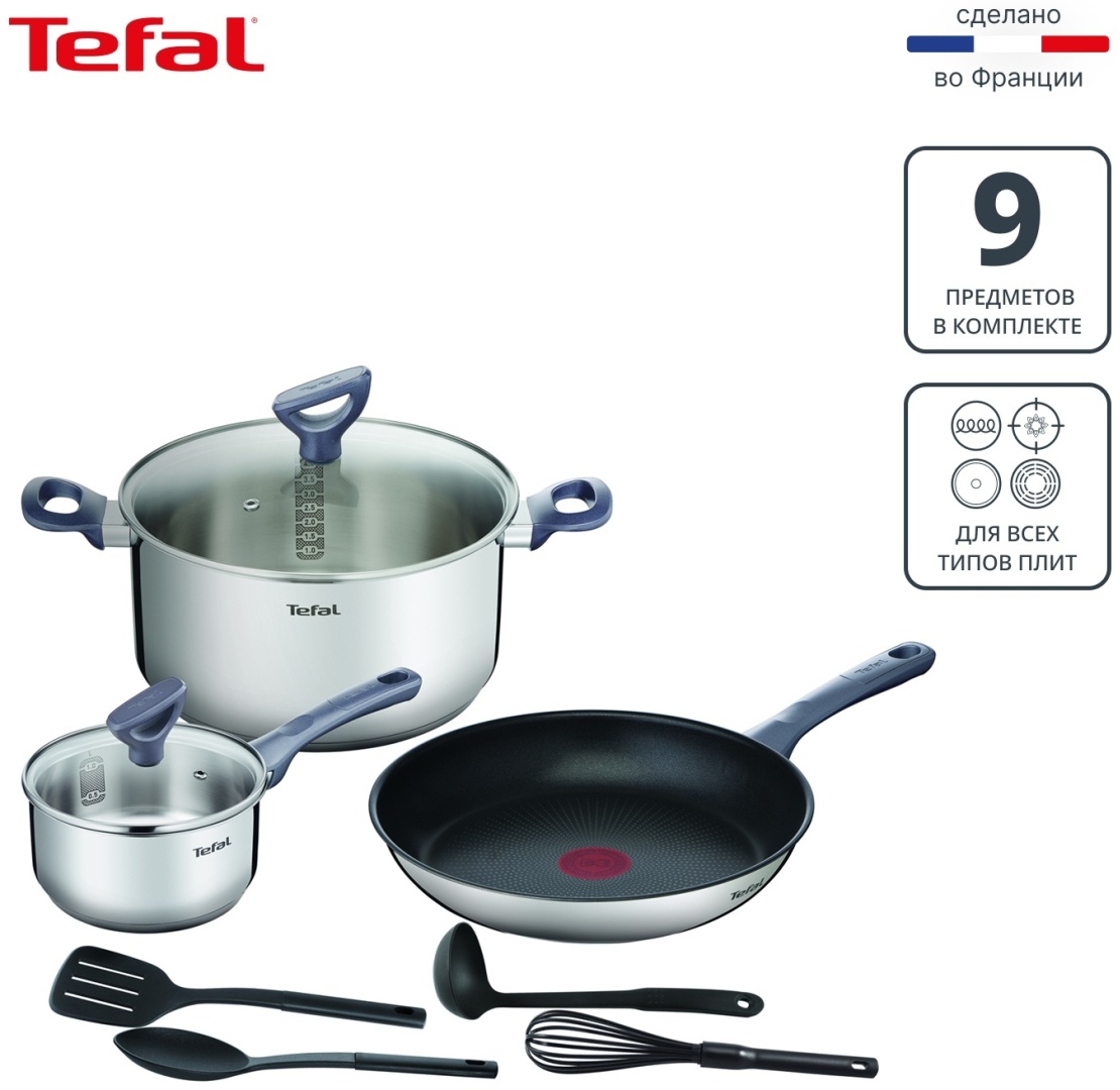 Tefal смешанный набор G713S974 нержавеющая сталь 9 в 1