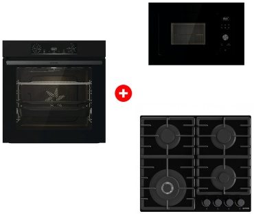 Gorenje BOS6737E06B черный + микроволновая печь BM201AG1BG + варочная поверхность GTW641BHF