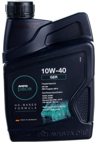 Синтетическое AVISTA PACE GER 10W-40 4 л