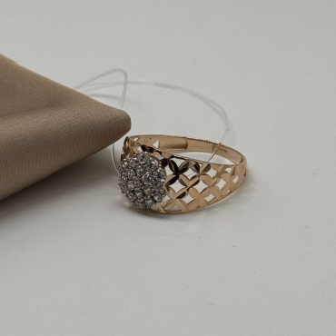 Кольцо Ballerina Jewelry K023 размер 18 вес 1.71 г золото, фианит