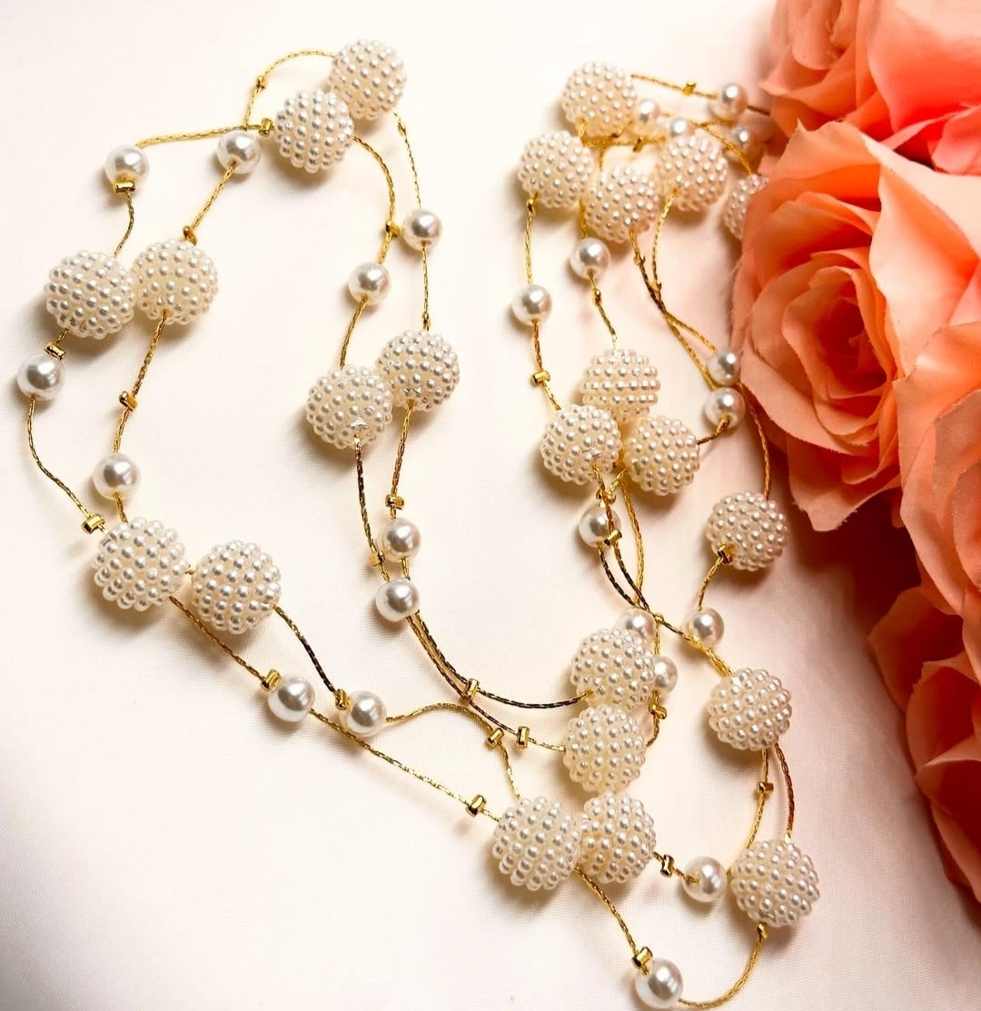 Бусы LARA jewelry длина 120 см искусственный жемчуг, нить жемчуг