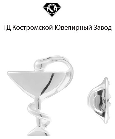 Значок ТД Костромской Ювелирный Завод 9205552944 вес 0.49 г серебро, без вставок