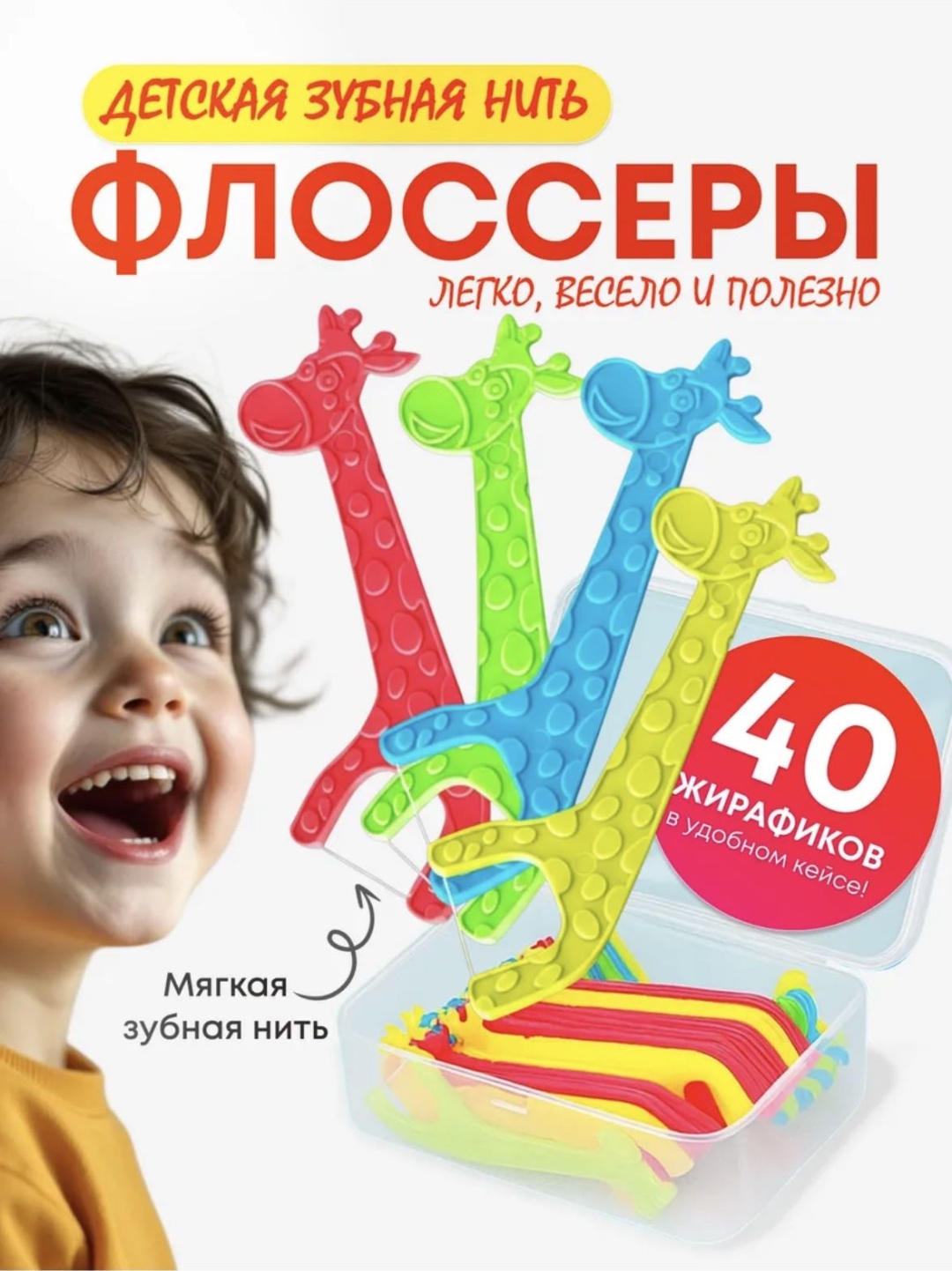 ALVO Детская зубная нить 40 штук флоссер 0.21 м