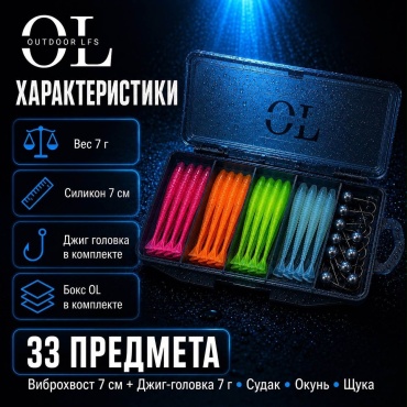 Мягкая приманка Outdoor LFS Силикон Swing imact 7 см джиг головки 7гр 24 шт 70 мм мультиколор