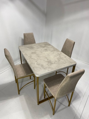 Комплект MEBEL STYLE GROUP Комплект стол и 4 стула Loft, стол 120х80 см + 4 стула, белый