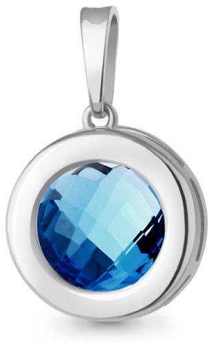 Подвеска AQUAMARINE 2544393 вес 1.5 г серебро, нанотопаз