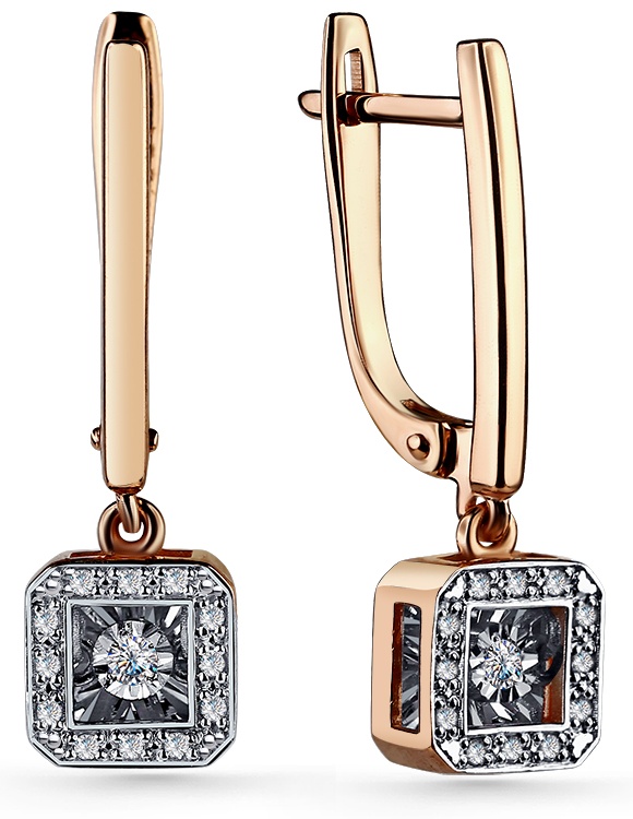 Серьги Miras Gold 02-11-5903-31-00-1 вес 3.6 г золото, бриллиант