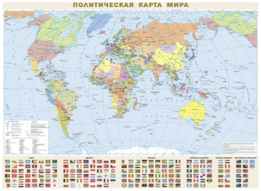 Е-Алем карта мира политическая 100x140 см
